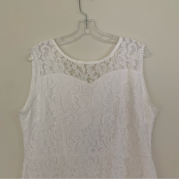 Mslg Round Neck V-Back Wedding Guest Floral Lace A Line Dress NEW - Picture 8 of 14